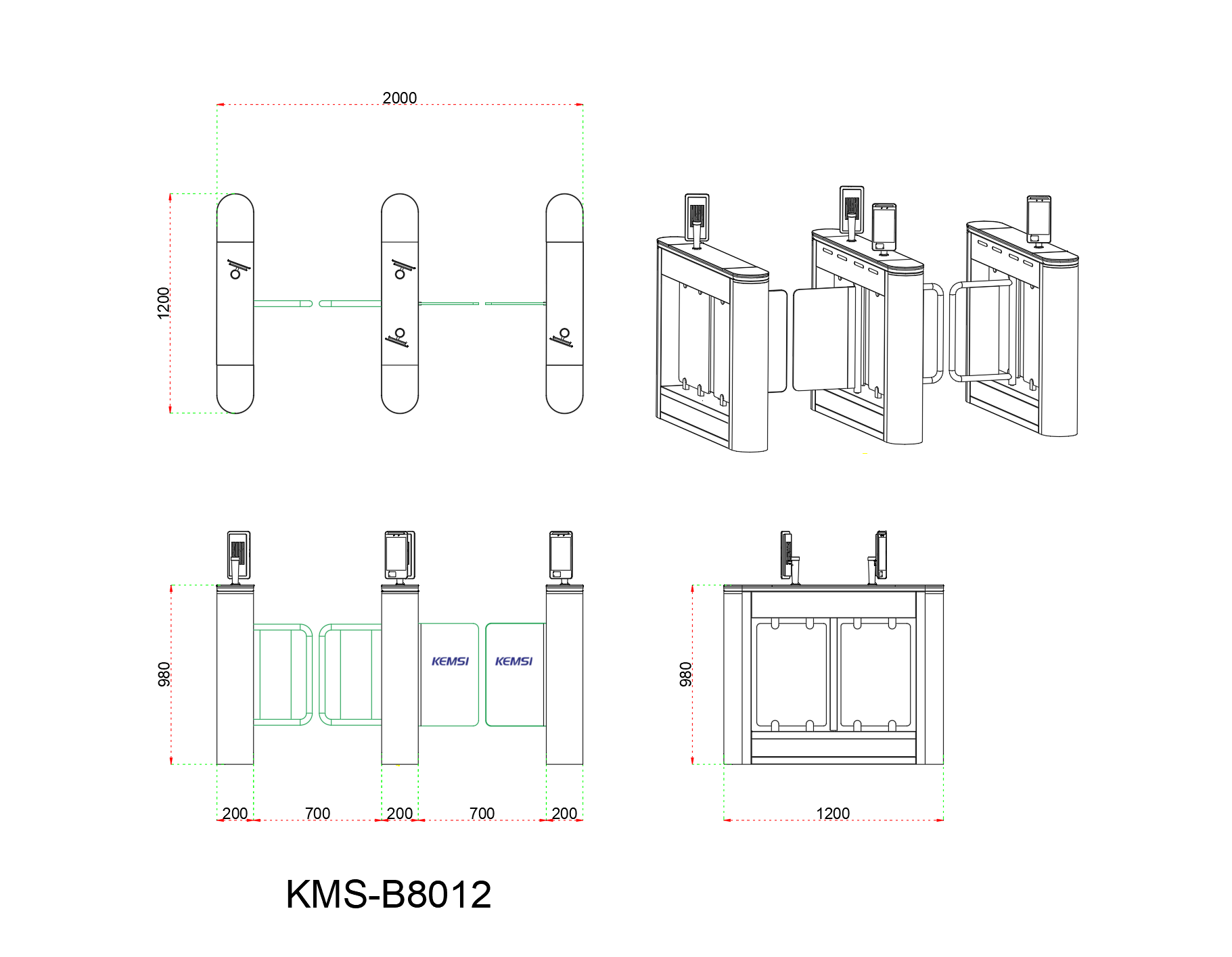 Scenic Area Efficient Passage Swing Barrier With Facial Recognition
