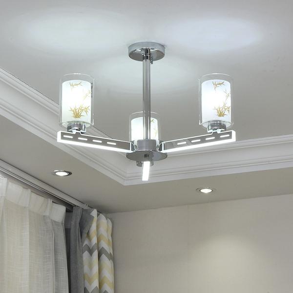 Modern arms glow led chandelier with Glass lampshade (WH-LC-07)