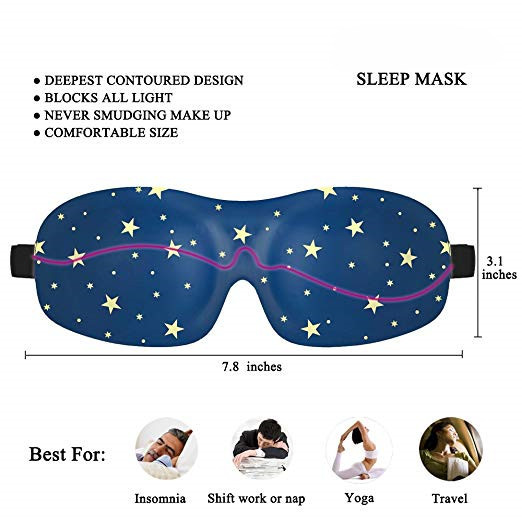 Woman & Man 3d Sleeping Eye Mask , Total Darkness Travel Eye Mask Free Earplugs