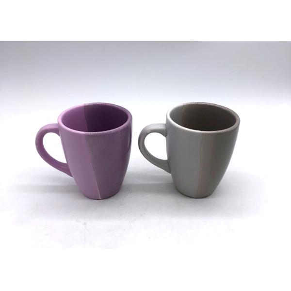 Food Grade Ceramic Drinking Cup Hand Painted Matte And Glzaed 2 Tone Color Dolomite Coffee Mug