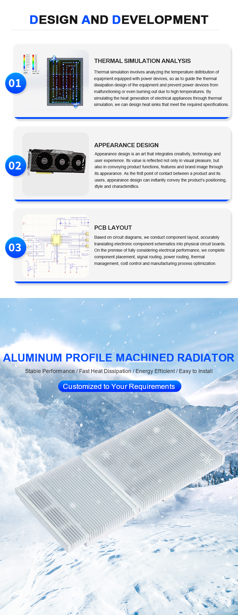 High Power Heat Pipe Aluminum Heatsink Custom CNC Machining for Industrial Equipment and Computer Chassis