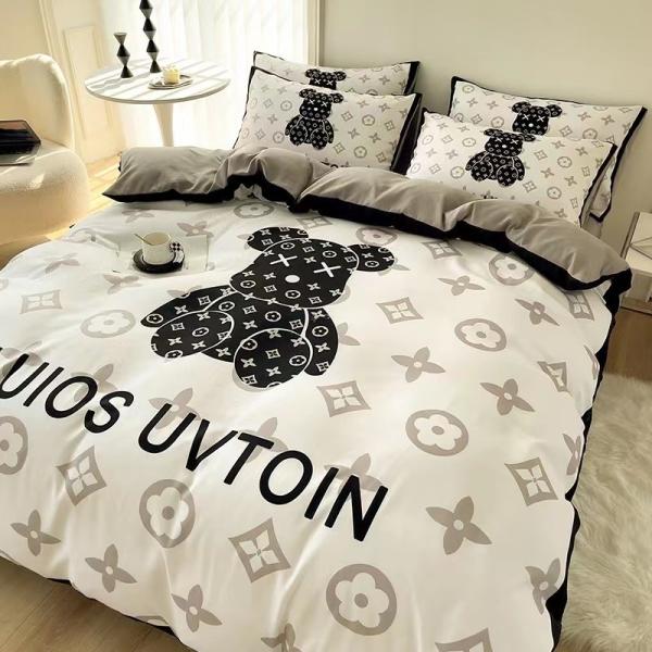 Hogar Hotel Hospital Escuela Impreso Diseñador Oso Blanco 100% IV Polyester Set de ropa de cama