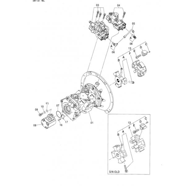 Части экскаватора гидронасоса Crawler HPK055AT ZX135