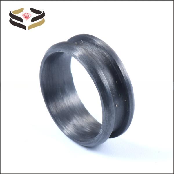 Anillo en blanco de fibra de carbono para boda con engaste invisible de 8 mm para incrustaciones