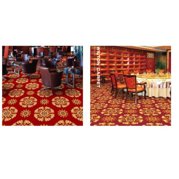 Commercial Kitchen Flooring Red With Yellow Color Flower Filled Drawing