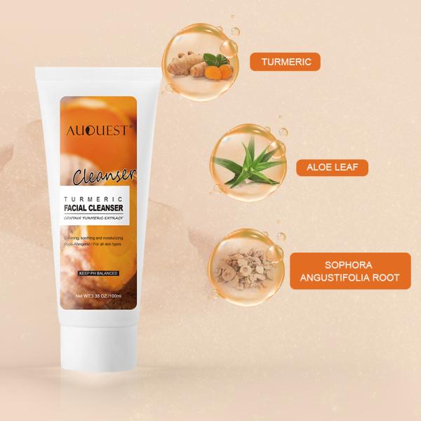 Wholesale Korean Cosmetics Face Wash Facial Cleanser 100ml Face Cleansing Turmeric Cleanser Foam Face Wash Cleanser