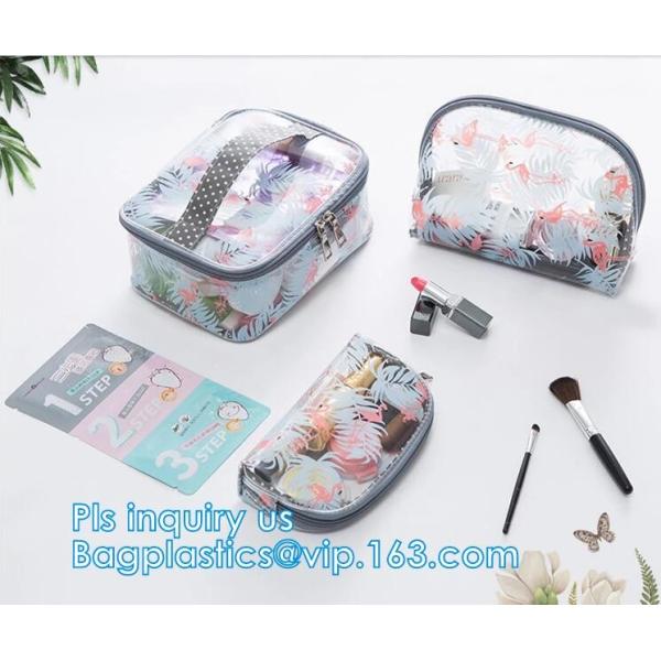 Travel Organizer Mini Cosmetics Clear Pvc Zipper Bag With Handles, vinyl pvc travel cosmetic packaging bag with zipper,