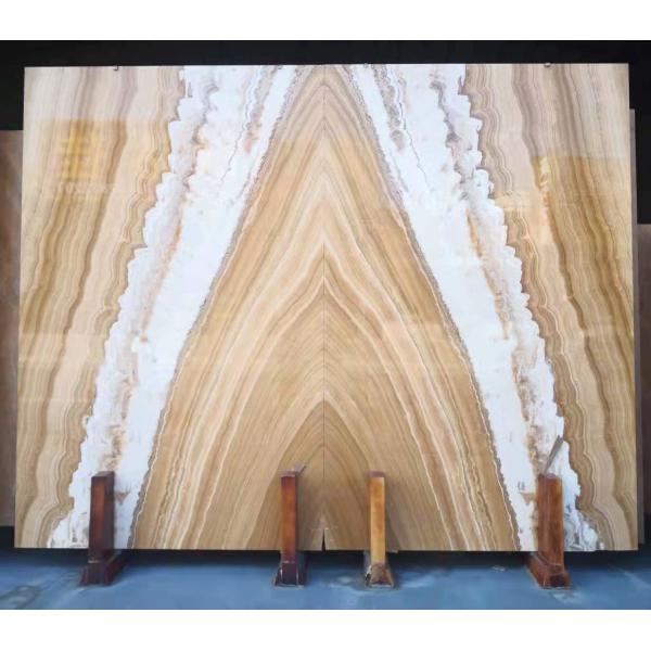 Yellow And White Mulge Earl Royal Wood Grain Marble Wall Background