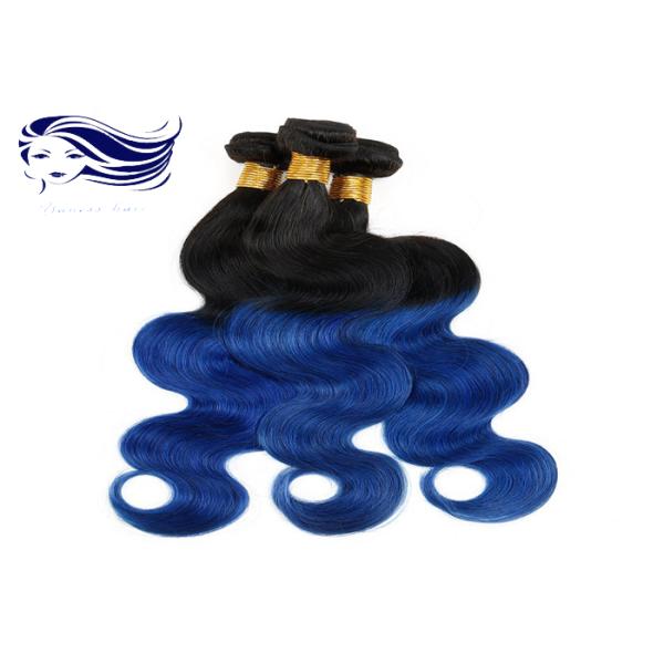 Пачки Weave волос Peruvian волос 100 цвета Ombre объемной волны голубые