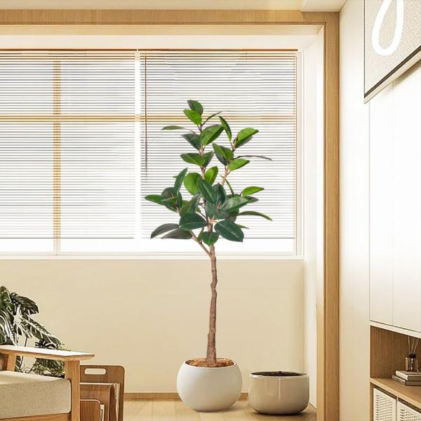 Indoor Outdoor Decor Fake Tree In Pot Plastic Plants Artificial Tree Faux Rubber Tree​ For Home Decor Office Living Room