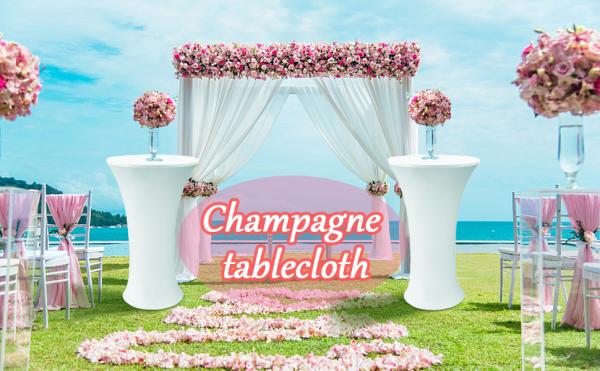 White Spandex Stretch Cocktail Table Covers 4pc 32x43 inch Round