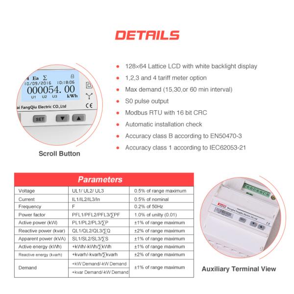 90*104.5*60 Large Clear Backlight Display AC Static Electric Energy Meter Counter OEM