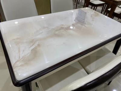 Pine Frame Faux Marble Dinette For Small Apartment Good Wear Resistant