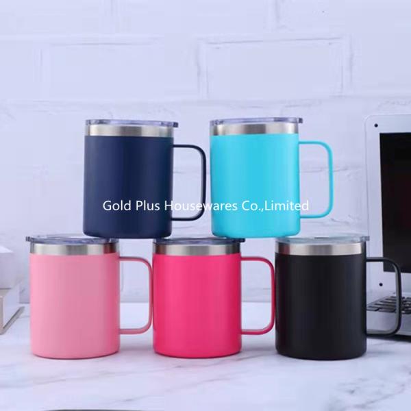 Camping metal steel tumbler mugs with spill proof lid 330ml multi purpose beer coffee milk drinking cup