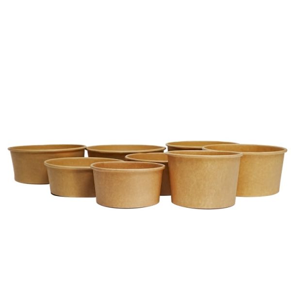 Wholesale customized eco-friendly and biodegradable kraft paper salad takeaway disposable paper bowl