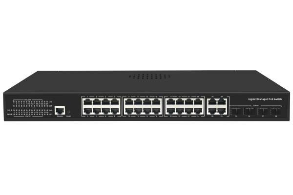 32 Ports Gigabit Industrial Ethernet Switch 300W Stable Black Color