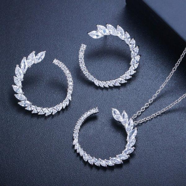 Fashion Wedding Bridal Jewelry Sets Crystal Antique Bronze Jewelry Set Necklace Earrings Bracelet Rings Christmas