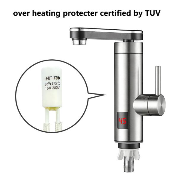 Hot Water Supply EU Plug Instant Digital Electric Hot Water Tap With LED Display For Bathroom