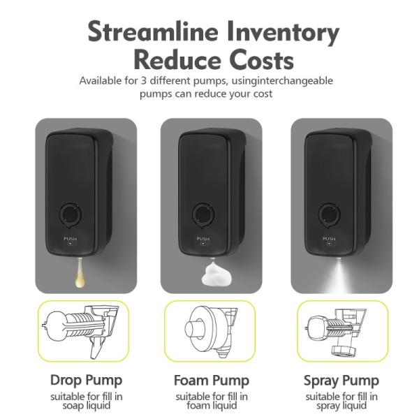 Modern ABS Wall Mounted Manual Soap Dispenser 500ml  For Hotels And Offices