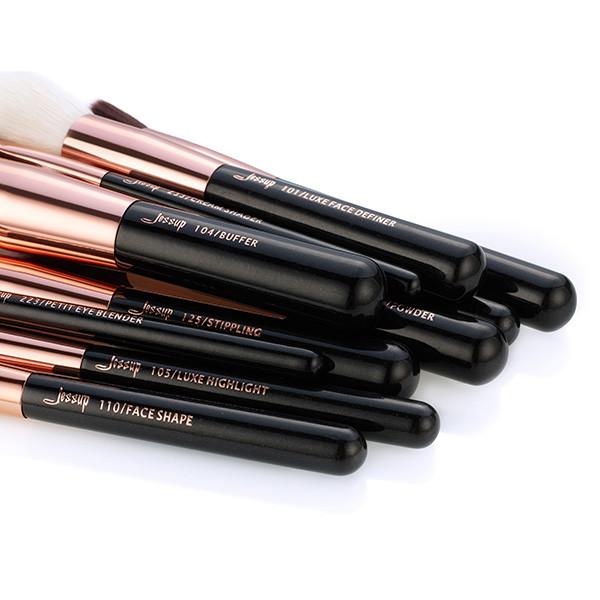 Jessup 25pcs Black/Rose gold Pro Makeup Brushes Set Oem Makeup Manufacturer Makeup Accessories Wholesale T155