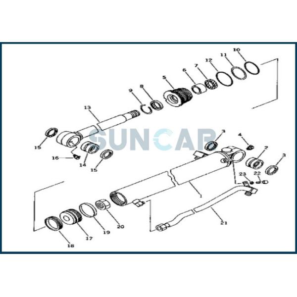 721-98-01080 7219801080 SE Bucket Cylinder Service Kit For PC300-8M0