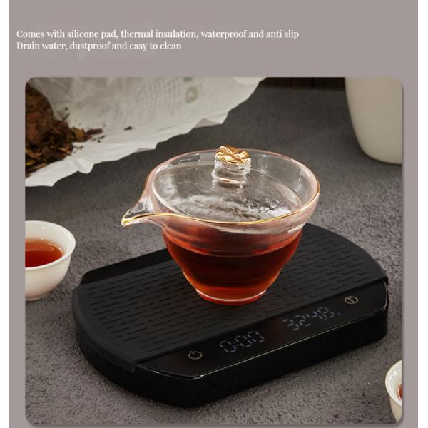 ODM Design Digital Silicone Pad Coffee Weighing Drip Scale with Timer Sustainable Brewing