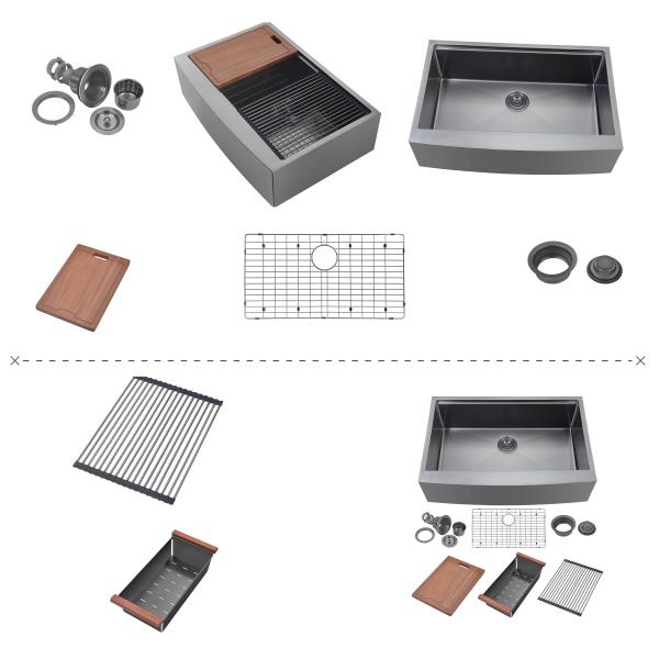 Handmade House Kitchen Sinks Apron Front stainless steel Single Bowl Kitchen Sinks