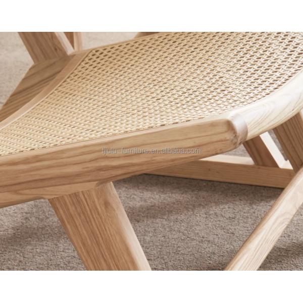 Modern Style Ash Wood Dining Chair and Rattan Lounge Chair W65*D80*H69CM for Modern Office Building Decoration