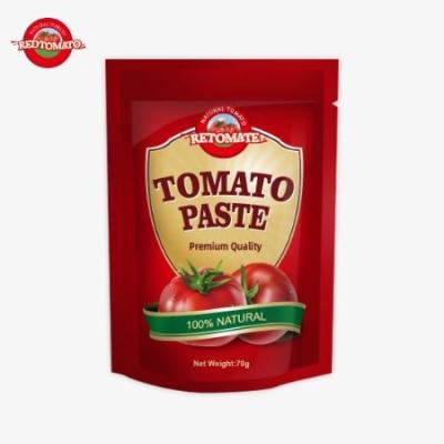 Saquete de pasta de tomate, conveniente para armazenar 70g de pasta de tomate
