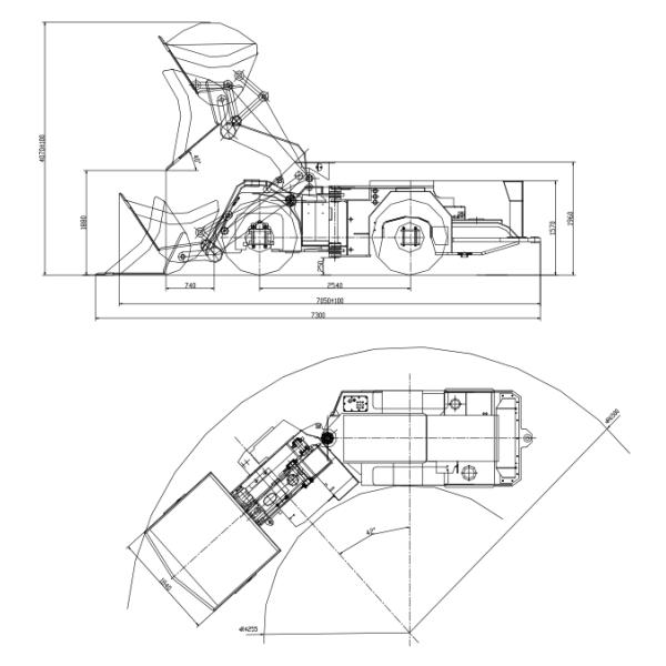 Горное оборудование Лхд Думпер перетаскивания нагрузки подземной разработки 2 кубических метра