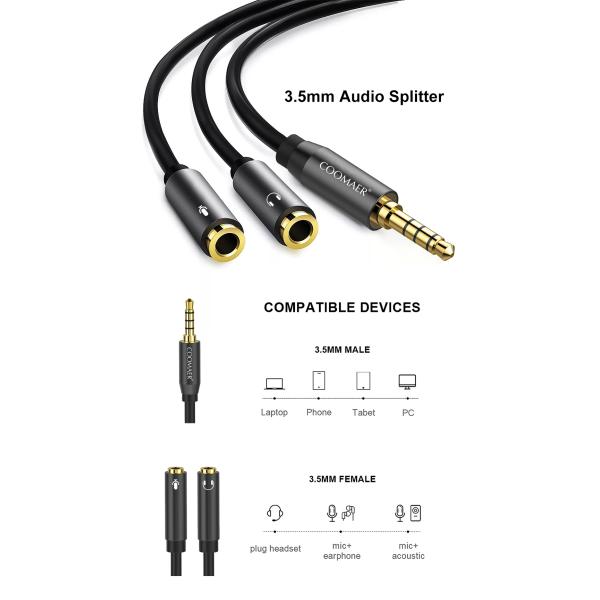 3.5 jack audio cable 3.5mmAUX cable cable car auxiliary line 4 pole connectable microphone for headphones mobile phone