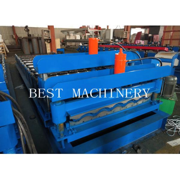 Rollo de acero esmaltado metal de la teja de tejado de la construcción que forma la fabricación de alta velocidad de la máquina