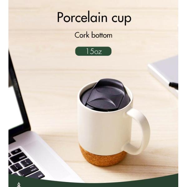 Custom Logo 15oz Sublimation Porcelain Coffee Mug Ceramic Cup With Handle Lid And Wooden Bottom