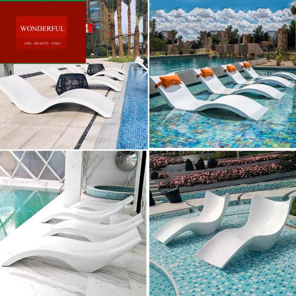 Sun Lounger Garden Set Modern Hotel Beach Swimming Pool Patio Outdoor Furniture Plastic