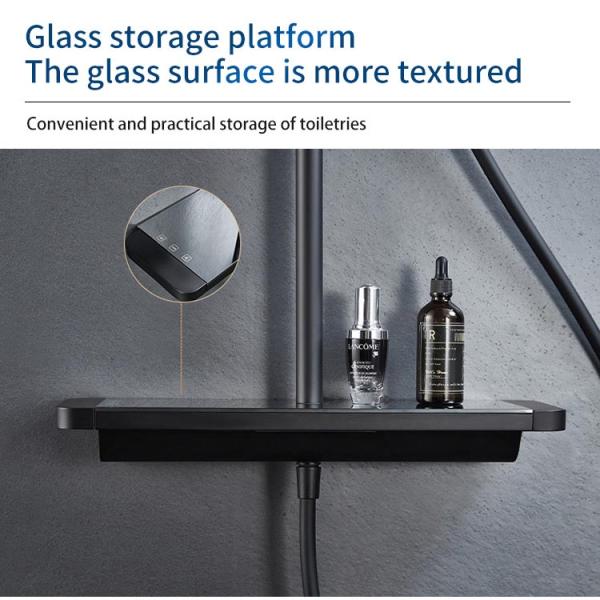 Shower Set Black Wall Mounted Stainless Steel Rain Shower Set Mixer Faucet