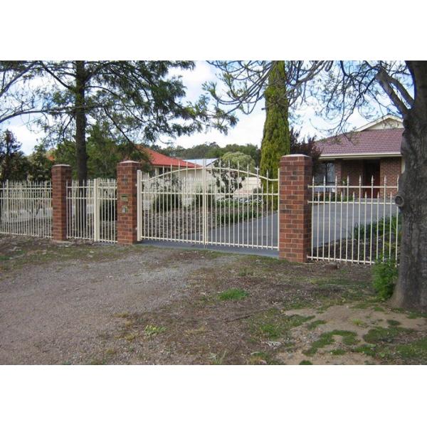 Security Automatic Driveway Gates , Residential Sliding Gates Tubular Fencing