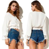 Blusa nova chiffon do branco do estilo das mulheres