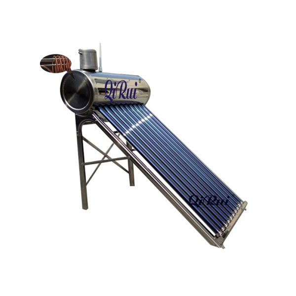Best Home Integrated Vacuum Tube Coil Solar Water System All Stainless Steel Pressurized Solar Hot Water Heating Heater with Copper Pipe