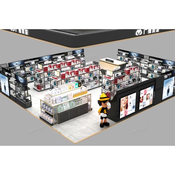 BKC019 Beauty Display Showcase Cosmetic Booth Design Makeup Mall Booth for Retail Store Interior Design