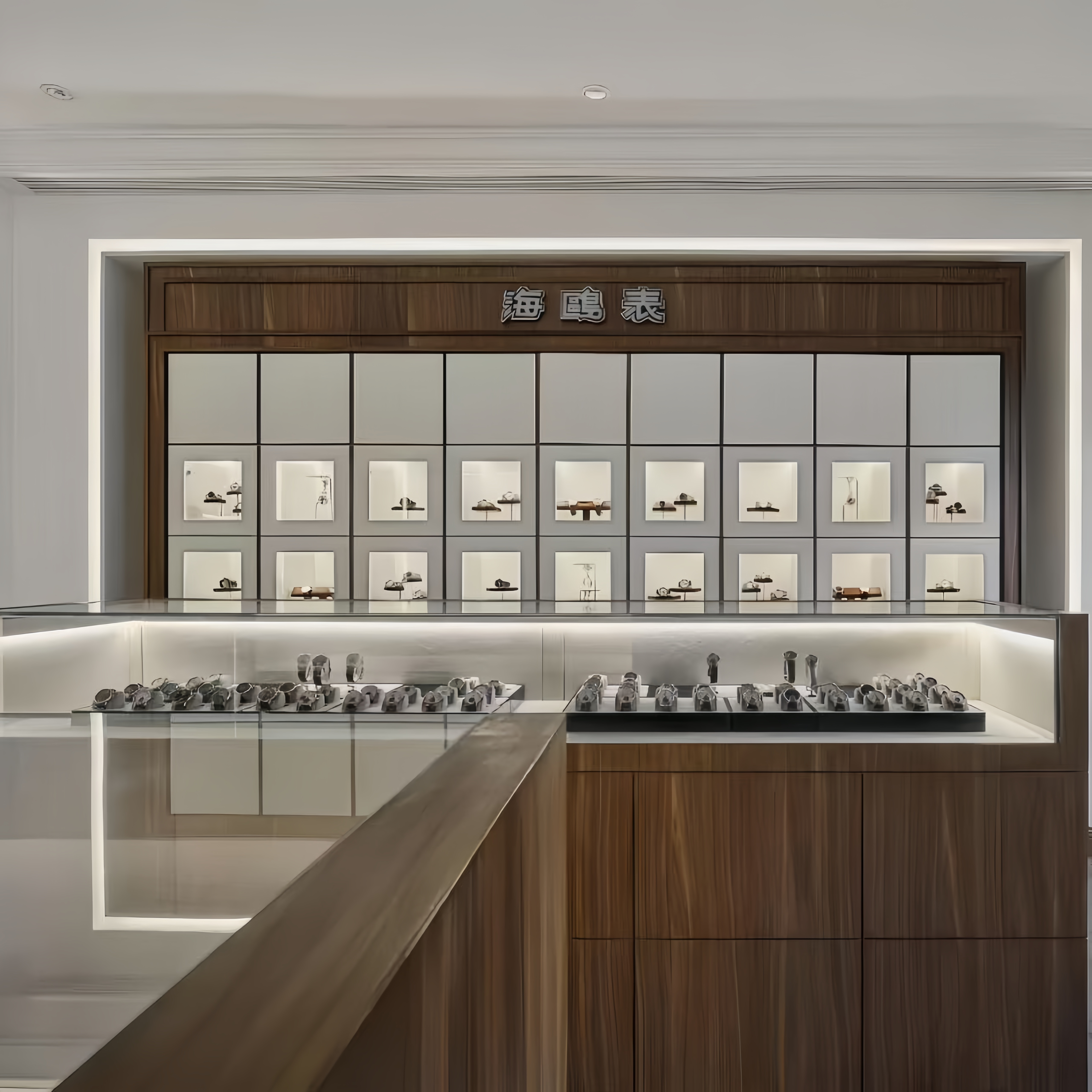 Custom Watch Display Counter and Glass Display Showcase for Watch Shop Interior
