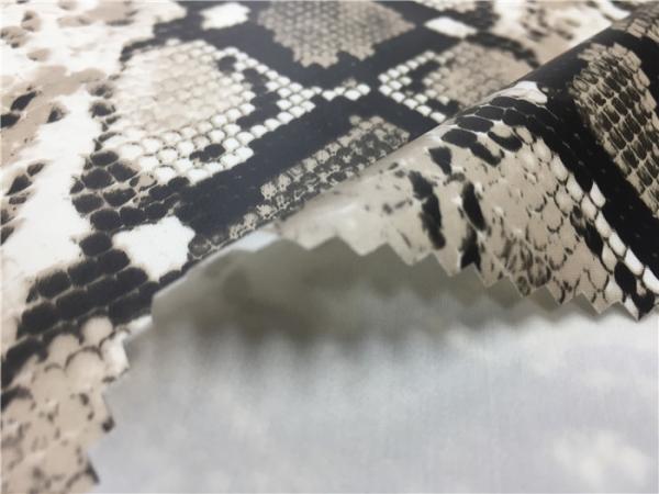 Grey Color Snakeskin Leather Fabric / 0.25mm PU Faux Snakeskin Material