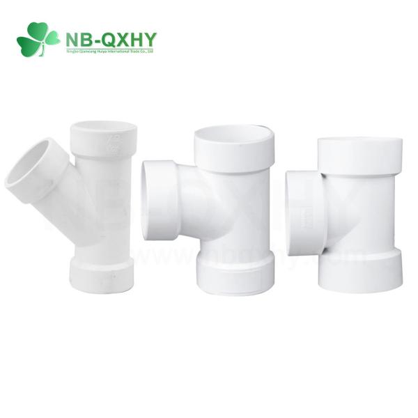 NB-QXHY PVC/UPVC de drenagem lateral Dwv Tee 90° Tubo transversal com banda de borracha EPDM