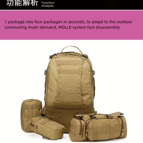 Tactical Hiking Backpack 55L Oxford Fabric Camouflage 600D Waterproof