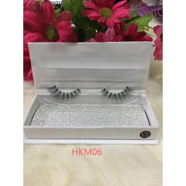 Cruelty Free Soft Human Hair Lashes Reusable Up To 20 Times Custom Packaging