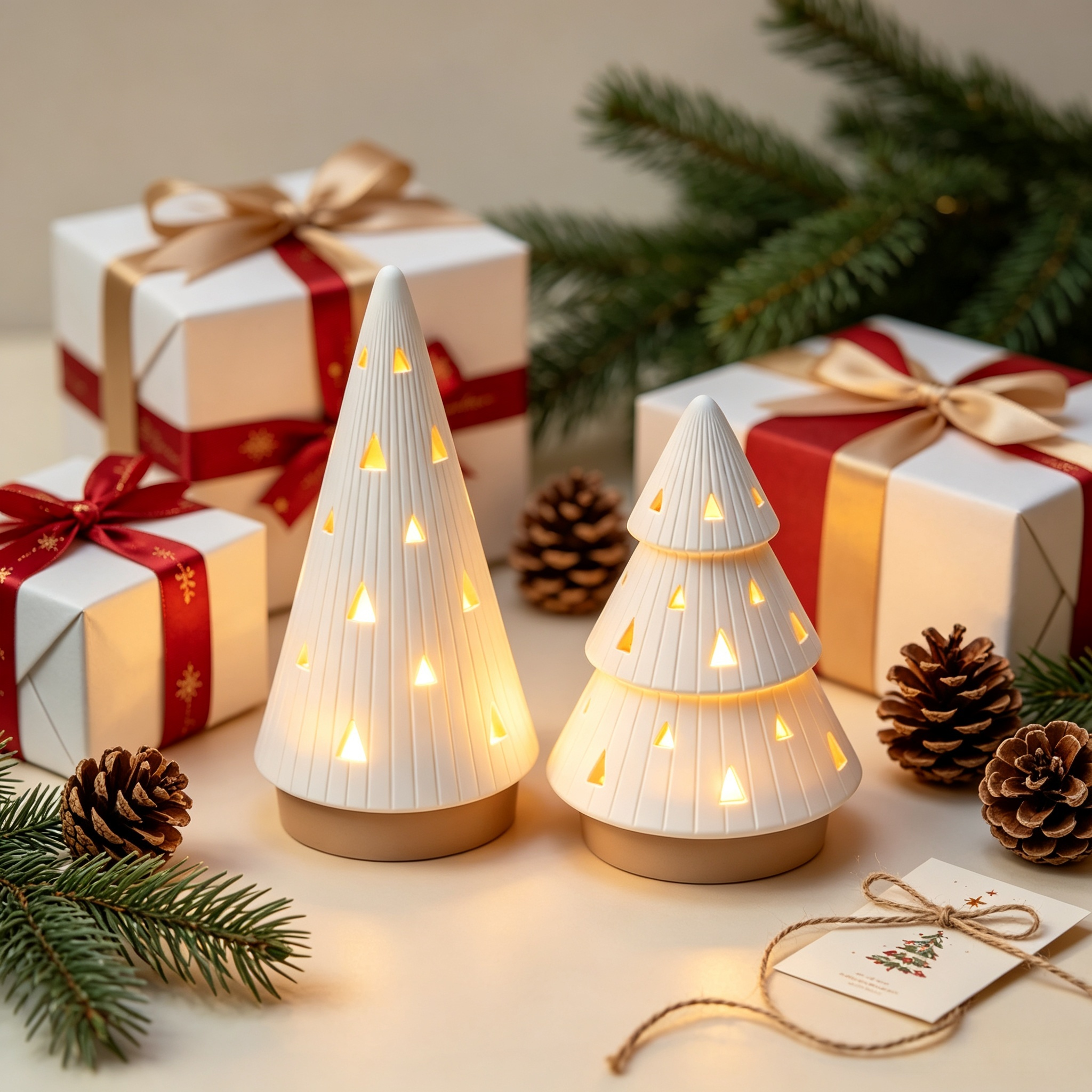 Nordic Textured 3D Printed Custom Ceramic Desktop Hollow Ornament Lamp