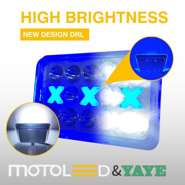 Reflector de plástico 6 * 4 polegadas DC12V Cg125 125cc DRL Flash Motor LED Acessório Farol