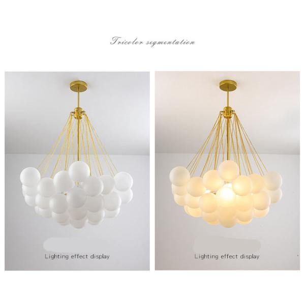 E27 Bulb Base Nordic INS Restaurant Bubble Ball Glass Pendant for Bedroom Living Room