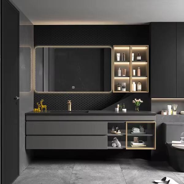 Wall Mounted Modern Bathroom Cabinets For Cloakroom Makeup 54 Inch