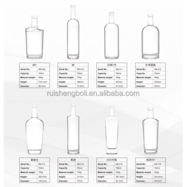 Transparent 750ml Super Flint Glass Wine Bottle for Whiskey Bourbon Gin Vodka Spirits