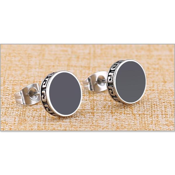 Stainless Steel High quality round shape mini customize cool carve ear small stud cuff hoop earrings jewelry